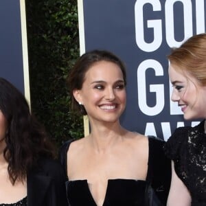 Mariah Carey, America Ferrera, Natalie Portman, Emma Stone, Billie Jean King sur le tapis rouge de la 75ème cérémonie des Golden Globe Awards au Beverly Hilton à Los Angeles, le 7 janvier 2018. © Chris Delmas/Bestimage