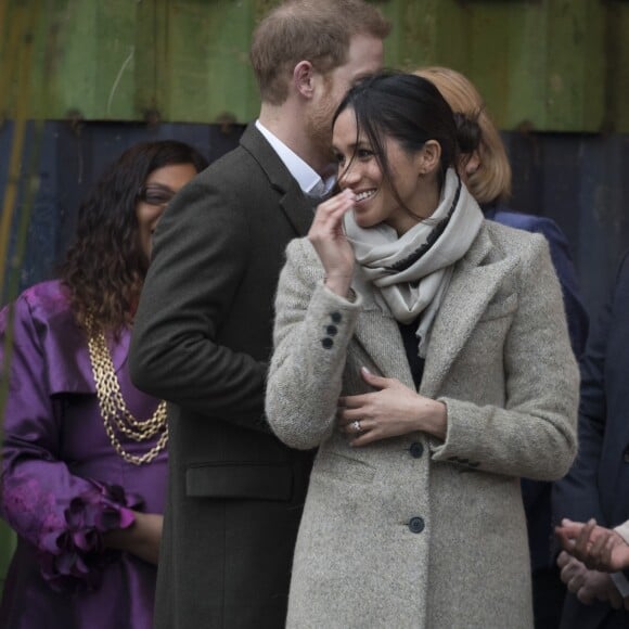 Le prince Harry et Meghan Markle arrivent à la station de radio Reprezent dans le quartier de Brixton à Londres le 9 janvier 2018.