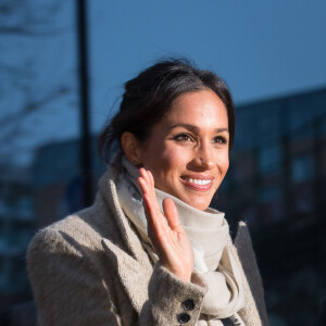 Le prince Harry et sa fiancée Meghan Markle en visite à la station de radio Reprezent à Londres le 9 janvier 2018.