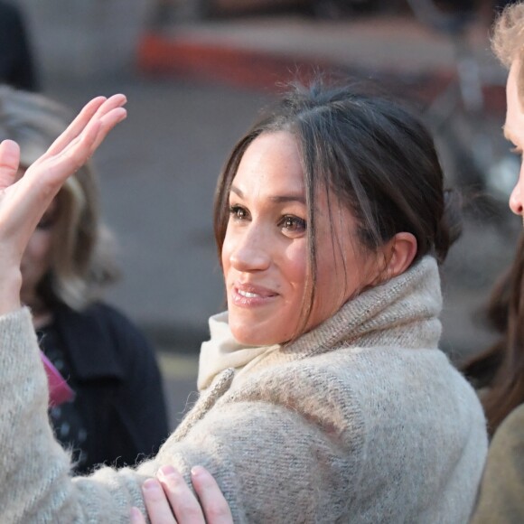 Le prince Harry et sa fiancée Meghan Markle quittent la station de radio Reprezent à Londres le 9 janvier 2018.