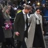 Le prince Harry et sa fiancée Meghan Markle quittent la station de radio Reprezent à Londres le 9 janvier 2018.