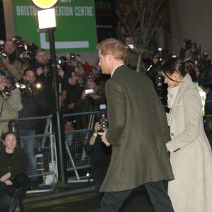 Le prince Harry et sa fiancée Meghan Markle quittent la station de radio Reprezent à Londres le 9 janvier 2018.