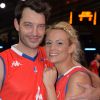 Semi-Exclusif - Elodie Gossuin et son mari Bertrand Lacherie - Match des célébrités (défi AG2R La Mondiale) au profit de l'association "Petits Princes" dans le cadre de la Disneyland Paris Leaders Cup LNB, compétition de basket qui réunit les 8 meilleures équipes de PRO A à la Disney Events Arena, le 20 février 2016. © Veeren/Bestimage