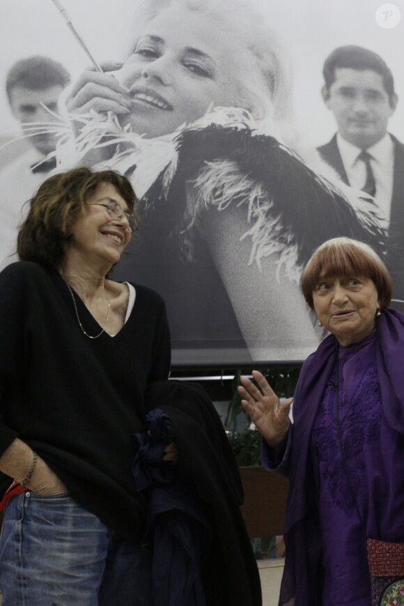Agnès Varda et Jane Birkin lors de la 30ème édition du Festival Premiers Plans d'Angers, France, le 15 janvier 2018. © Latitia Notarianni/Bestimage
