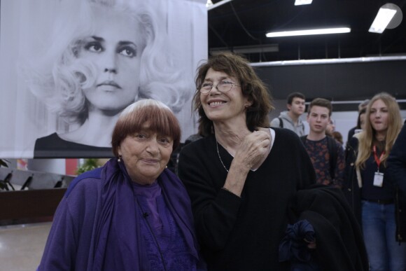 Agnès Varda et Jane Birkin lors de la 30ème édition du Festival Premiers Plans d'Angers, France, le 15 janvier 2018. © Latitia Notarianni/Bestimage