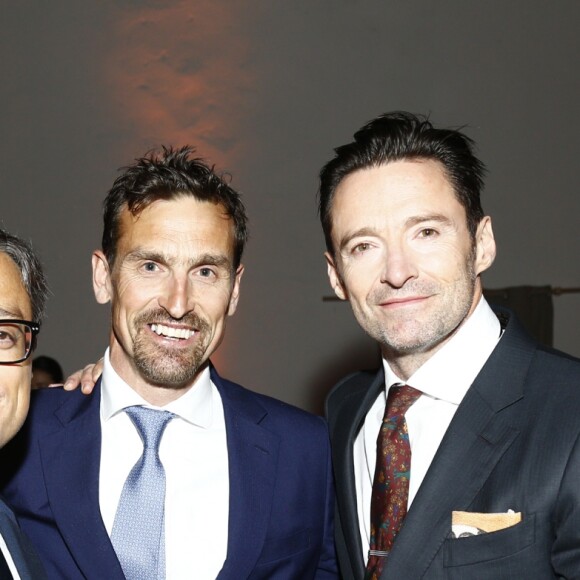 Nicolas Baretzki, Kenton Cool et Hugh Jackman - Soirée consacrée aux exploits de grands alpinistes et à la nouvelle collection Montblanc 1858 lors du Salon International de la Haute Horlogerie à Genève, le 15 janvier 2018.