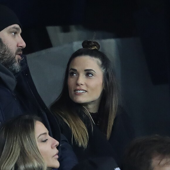 Capucine Anav - Célébrités dans les tribunes du parc des princes lors du match de football de ligue 1, Paris Saint-Germain (PSG) contre Dijon Football Côte-d'Or (DFCO), à Paris, France, le 17 janvier 2018. le PSG s'impose 8-0.