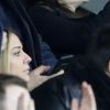 Capucine Anav et Dj Noyz (Noam Smadja frère de K. Adams) - Célébrités dans les tribunes du parc des princes lors du match de football de ligue 1, Paris Saint-Germain (PSG) contre Dijon Football Côte-d'Or (DFCO), à Paris, France, le 17 janvier 2018. le PSG s'impose 8-0.