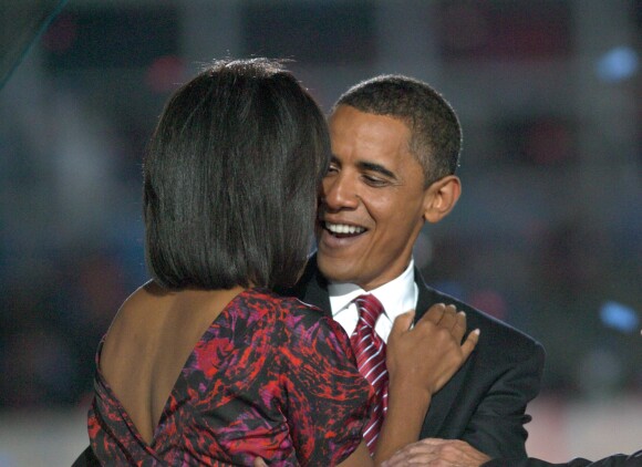 Michelle et Barack Obama à la convention démocrate de Denver, le 28 août 2008.