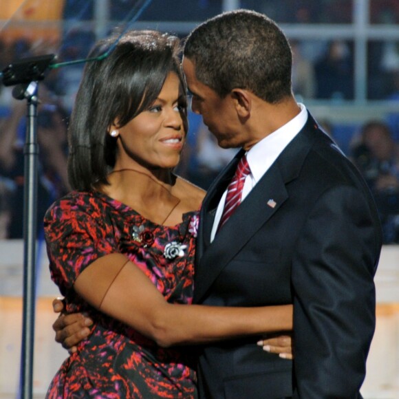 Michelle et Barack Obama à la convention démocrate de Denver, le 28 août 2008.