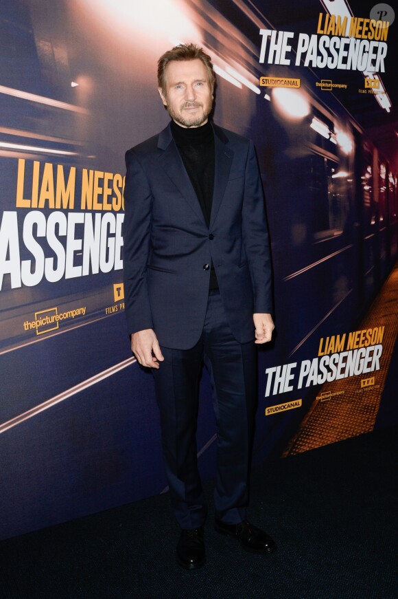 Liam Neeson - Avant-première du film "The Passenger" au cinéma l'UGC Normandie à Paris, France, le 16 janvier 2018. © Coadic Guirec/Bestimage
