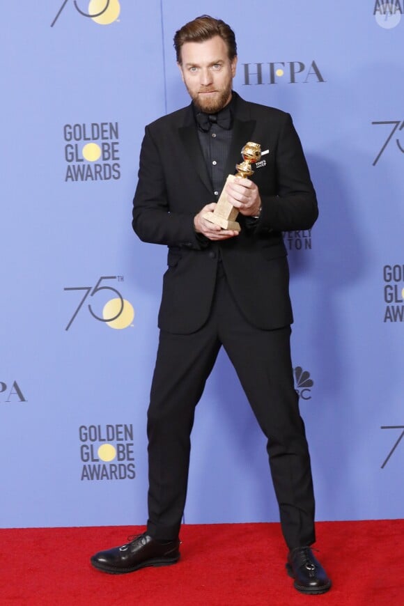 Ewan McGregor (Golden Globe du meilleur acteur dans une mini-série ou un téléfilm pour "Fargo") - Pressroom - 75ème cérémonie annuelle des Golden Globe Awards au Beverly Hilton Hotel à Los Angeles, le 7 janvier 2018.