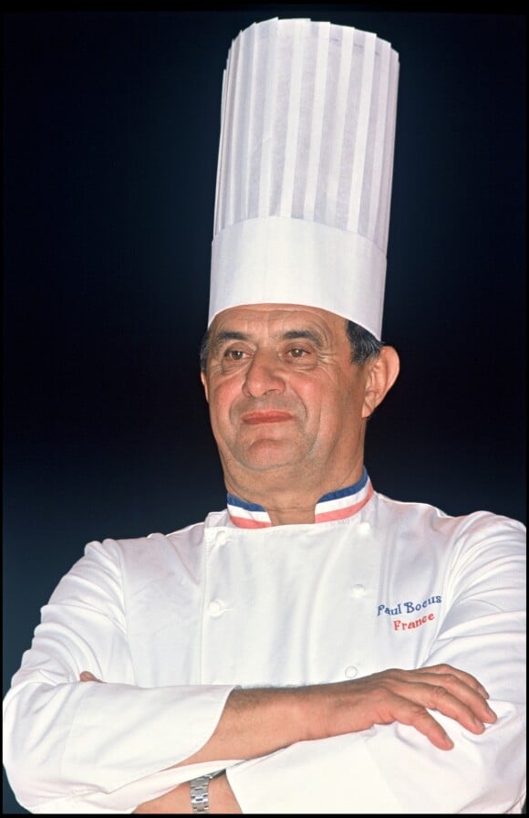 Paul Bocuse lors du rassemblement des mille plus grands chefs cuisiniers de France en novembre 1989.
