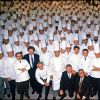 Paul Bocuse au premier rang lors du rassemblement des mille plus grands chefs cuisiniers de France en novembre 1989.
