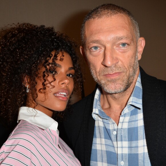 Exclusif - Vincent Cassel et sa compagne Tina Kunakey en backstage du défilé de Alexandre Vauthier, collection haute couture printemps-été 2018, à Paris le 23 janvier 2018. © Veeren / CVS / Bestimage