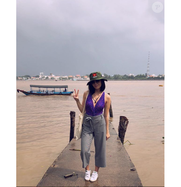 Agathe Auproux en vacances au Viêt-Nam le 24 octobre 2017.