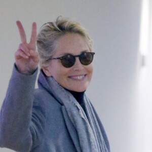 Sharon Stone arrive à l'aéroport international John-F.-Kennedy (JFK) de New York City, New York, Etats-Unis, le 21 janvier 2018.