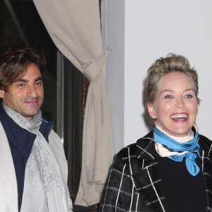 Sharon Stone et son mystérieux amoureux à la projection de Mosaic à New York City, le 16 janvier 2018.