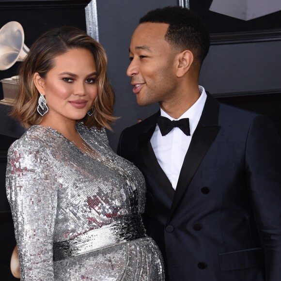 Chrissy Teigen enceinte et son mari John Legend - 60ème soirée annuelle des Grammy Awards au Madison Square Garden à New York, le 28 janvier 2018 © Chris Delmas/Bestimage