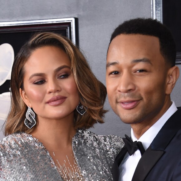 Chrissy Teigen enceinte et son mari John Legend - 60ème soirée annuelle des Grammy Awards au Madison Square Garden à New York, le 28 janvier 2018 © Chris Delmas/Bestimage