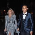 John Legend et sa femme Chrissy Teigen (enceinte) se rendent à la soirée des Grammy Awards à New York le 28 janvier 2018. 28/01/2018 - New York