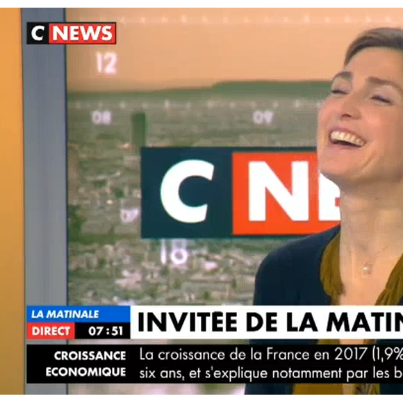 Julie Gayet sur le plateau de "La Matinale" sur CNews le 30 janvier 2018