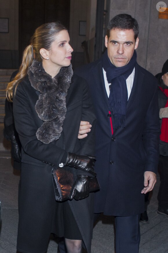Louis de Bourbon avec son épouse Margarita aux obsèques de sa grand-mère Carmen Franco le 11 janvier 2018 à Madrid.