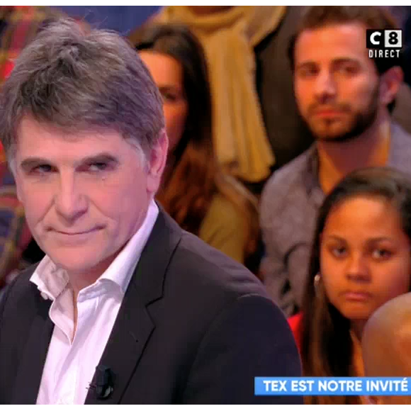 Tex fait ses adieux à son public dans "Touche pas à mon poste" sur C8, le 1er février 2018.