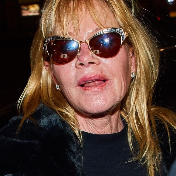 Melanie Griffith arrive au Grand Hôtel de Vienne le 6 février 2018. L'actrice est en Autriche pour assister au bal de l'opéra de Vienne.
