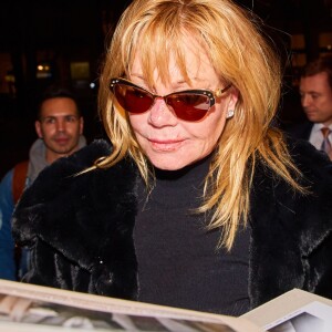 Melanie Griffith arrive au Grand Hôtel de Vienne le 6 février 2018. L'actrice est en Autriche pour assister au bal de l'opéra de Vienne. E