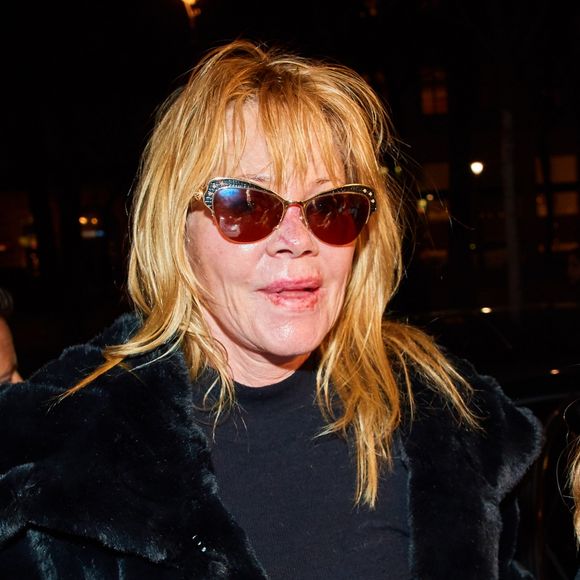 Melanie Griffith arrive au Grand Hôtel de Vienne le 6 février 2018. L'actrice est en Autriche pour assister au bal de l'opéra de Vienne