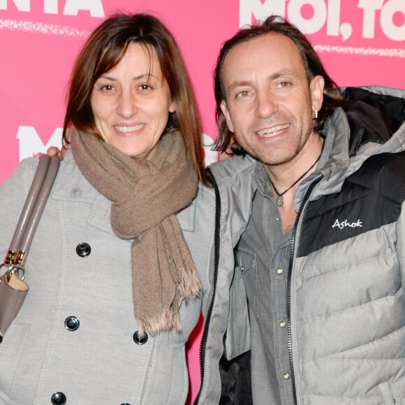 Philippe Candeloro et sa femme Olivia - Avant-première du film "Moi, Tonya" au cinéma l'UGC Normandie à Paris le 15 janvier 2018. © Coadic Guirec/Bestimage