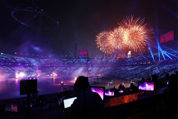 Cérémonie d'ouverture des Jeux Olympiques d'hiver à Pyeongchang en Corée du sud le 9 février 2018.