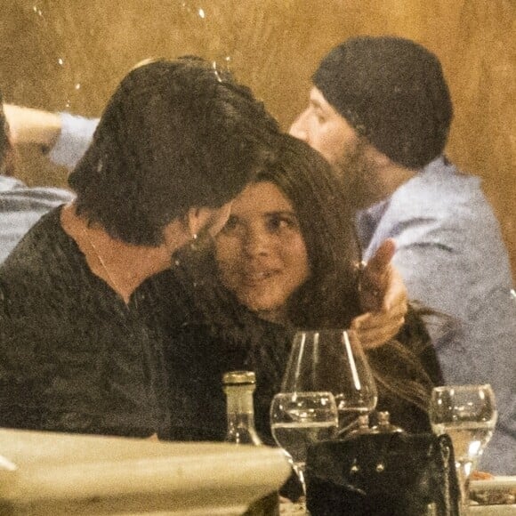 Exclusif - Sofia Richie et son compagnon Scott Disick sont allés diner avec des amis au restaurant Tosconova à Calabasas le 28 janvier 2018