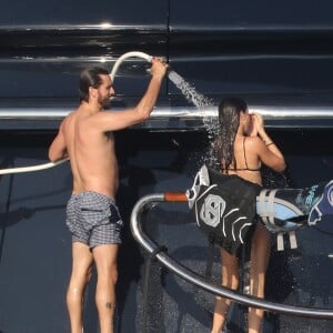 Exclusif - Scott Disick et sa compagne Sofia Richie en vacances sur un mega yacht à Punta Mita au Mexique le 17 janvier 2018.