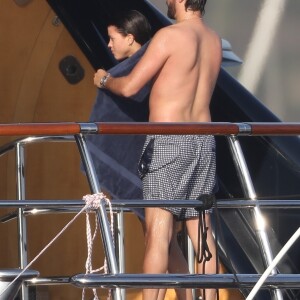 Exclusif - Scott Disick et sa compagne Sofia Richie en vacances sur un mega yacht à Punta Mita au Mexique le 17 janvier 2018.