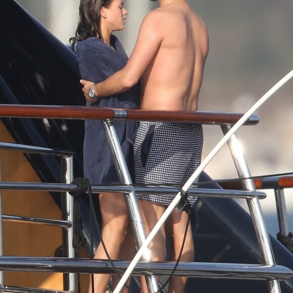 Exclusif - Scott Disick et sa compagne Sofia Richie en vacances sur un mega yacht à Punta Mita au Mexique le 17 janvier 2018.