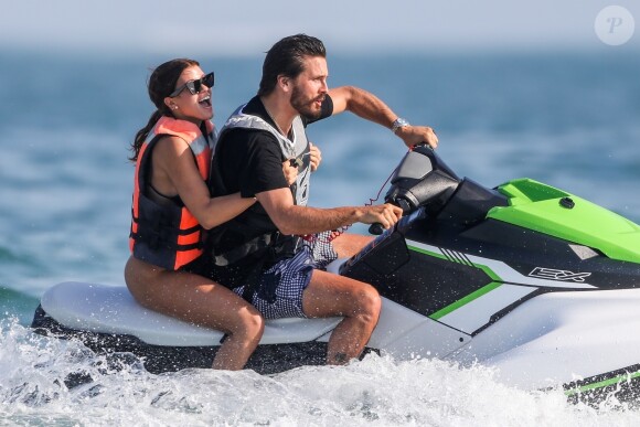 Exclusif - Scott Disick et sa compagne Sofia Richie en vacances sur un mega yacht à Punta Mita au Mexique le 17 janvier 2018.