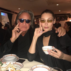 Mohamed Hadid et sa fille Bella Hadid. Février 2018.