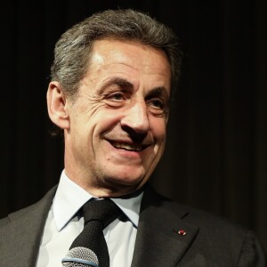 Semi-exclusif - Nicolas Sarkozy - Vente aux enchères au profit de la campagne "Guérir le cancer de l'enfant" au Pavillon Ledoyen à Paris le 13 février 2018. L'intégralité des dons effectués à l’occasion de cette soirée ira au profit de la campagne "Guérir le cancer de l’enfant au 21ème siècle de la Fondation Gustave Roussy". F. Lemos, le père du petit Noé décédé il y a quatre ans d'un cancer du cerveau, avait fait afficher le visage de son fils sur la Tour Montparnasse pour tout le mois de septembre. Depuis, son combat est devenu cette grande campagne dont N. Sarkozy est le parrain cette année. © Cyril Moreau/Bestimage13/02/2018 - Paris