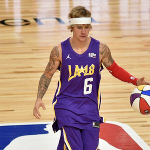 Justin Bieber lors du match NBA All-Star Celebrity Game 2018 à Los Angeles le 16 février 2018