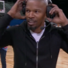 Jamie Foxx lors du match NBA All-Star Celebrity Game 2018 à Los Angeles le 16 février 2018. Interrogé par ESPN lors de l'événement sportif, l'acteur n'a pas apprécié qu'on l'interroge sur sa relation avec Katie Holmes. Il est parti au milieu de l'interview.