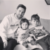 Lionel Messi avec ses fils Thiago et Mateo, photo Instagram d'Antonella Roccuzzo le 15 février 2018