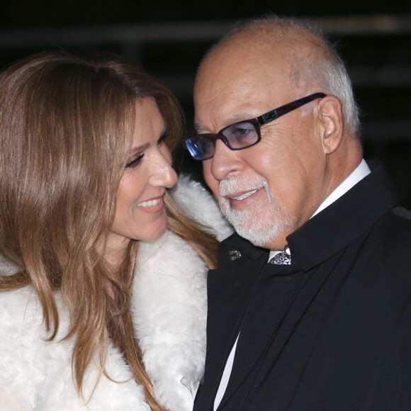Céline Dion et son mari René Angélil arrivent à l'enregistrement de l'émission "Vivement dimanche" au studio Gabriel à Paris le 13 novembre 2013.