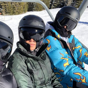 Kim, Kourtney Kardashian et Kendall Jenner à Park City. Février 2018.