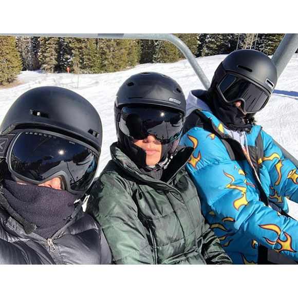 Kim, Kourtney Kardashian et Kendall Jenner à Park City. Février 2018.