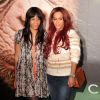 Amel Bent et sa soeur - Première de 'Chimpanzés' au Grand Rex à Paris le 12 fevrier 2013.