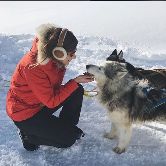 Camille Cerf à la montagne, Instagram, février 2018