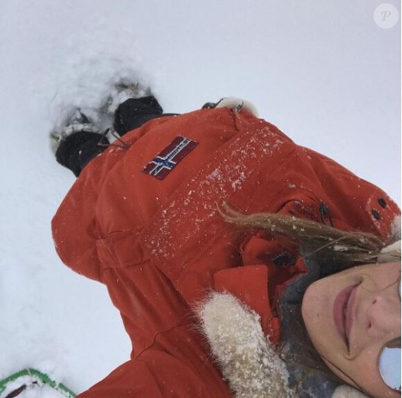 Camille Cerf à la montagne, Instagram, février 2018