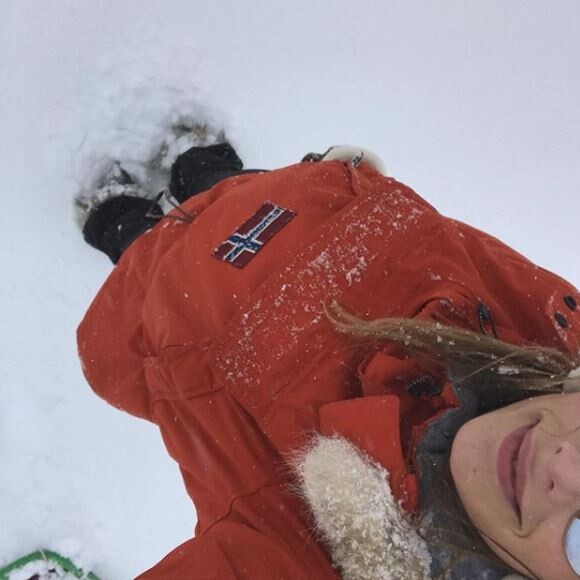 Camille Cerf à la montagne, Instagram, février 2018